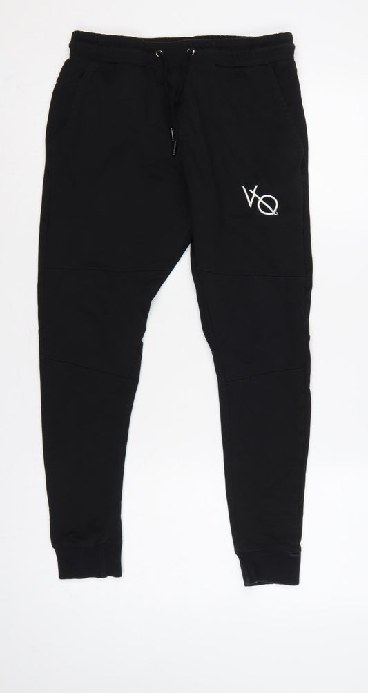 Vanquish Fitness Men’s Black Small Slim Fit Logo Jogger Trousers