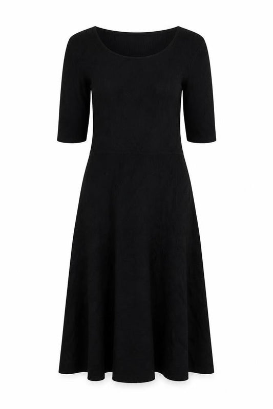 Per Una Women Black UK 12 Long Jumper Dress Knit Wool 3/4 Sleeve