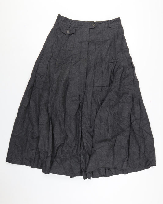 Escada Women Grey UK 10 Long A-Line Wool Cashmere Skirt