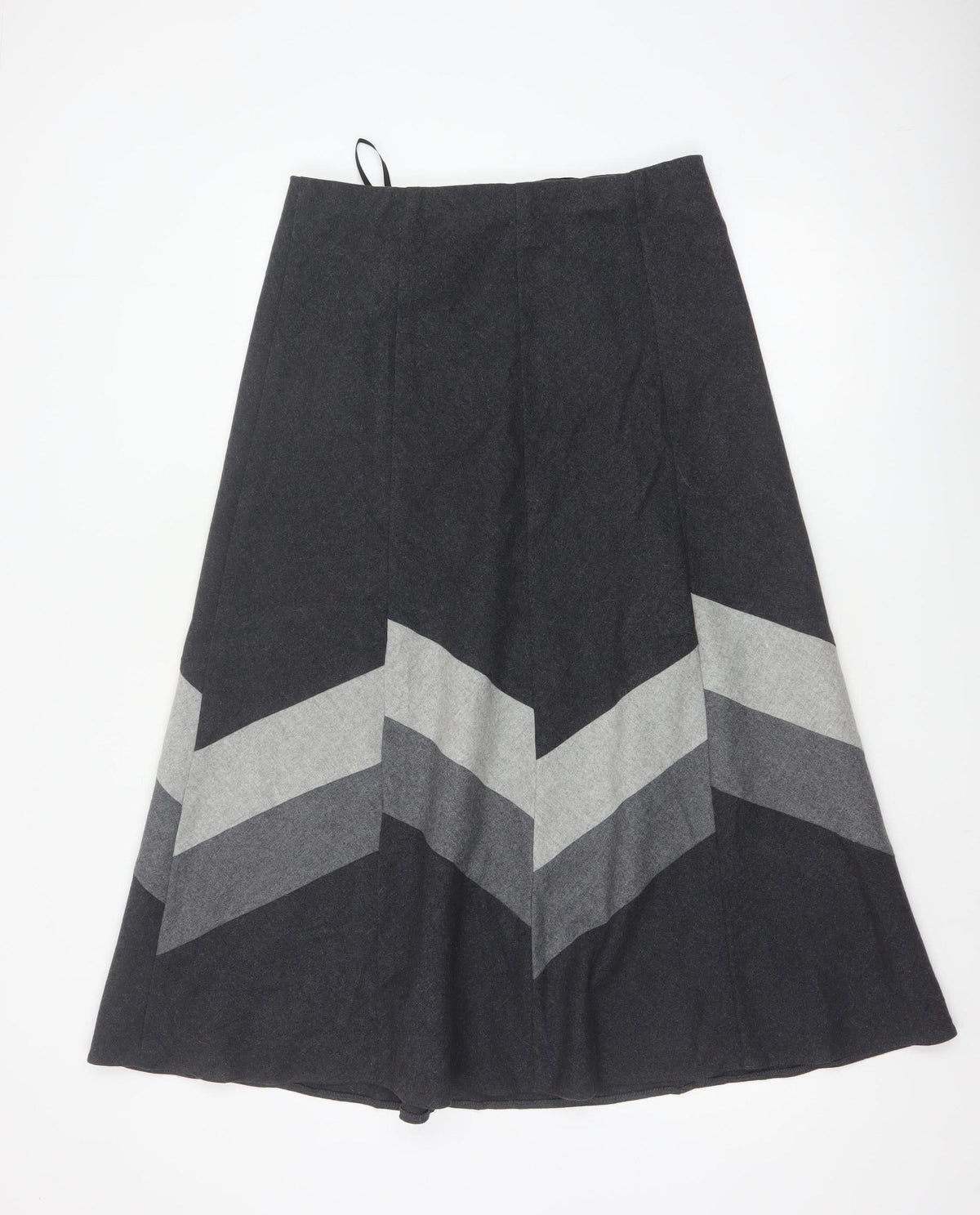 Marks & Spencer Women Grey UK 12 Wool Blend A-Line Long Skirt