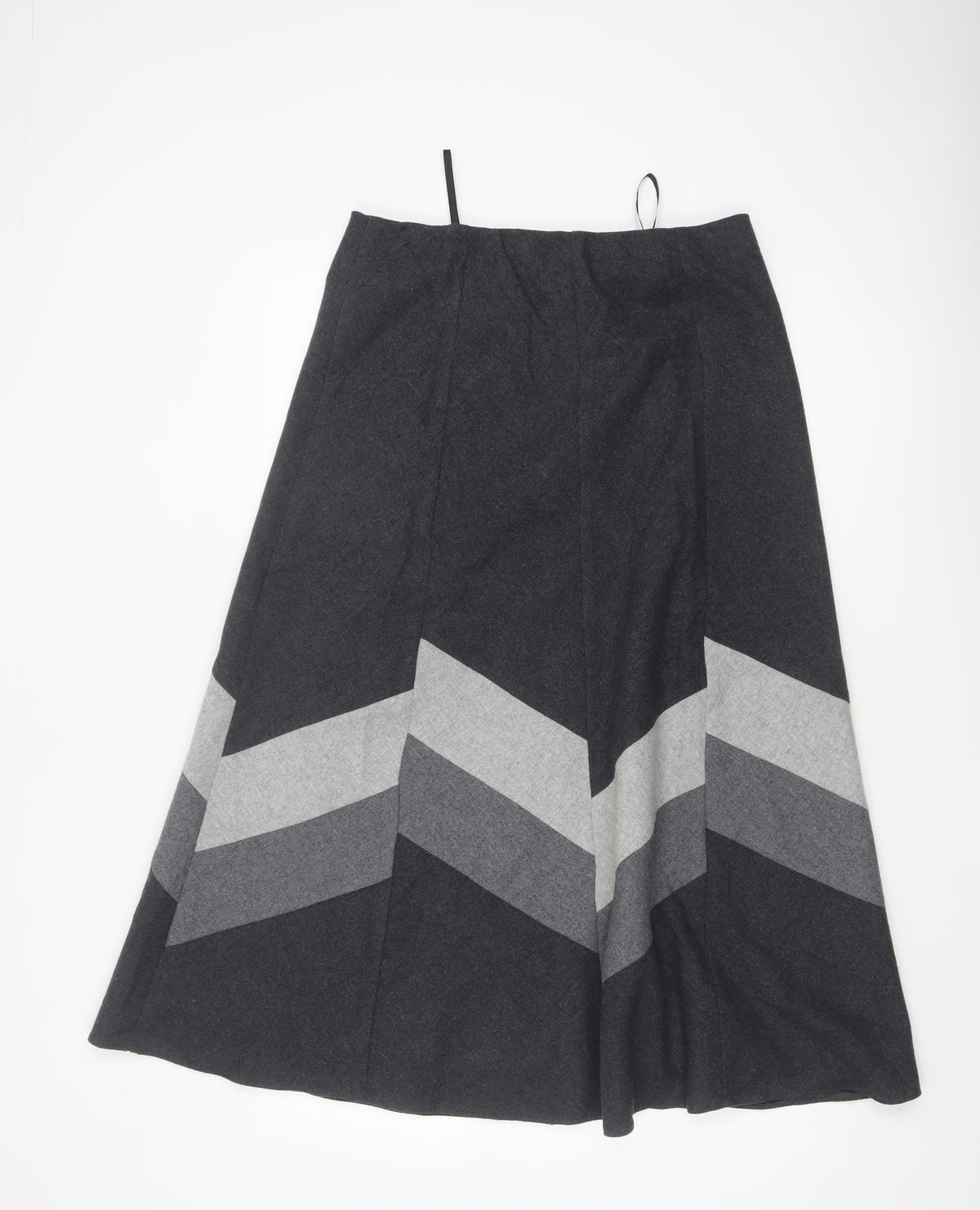 Marks & Spencer Women Grey UK 12 Wool Blend A-Line Long Skirt