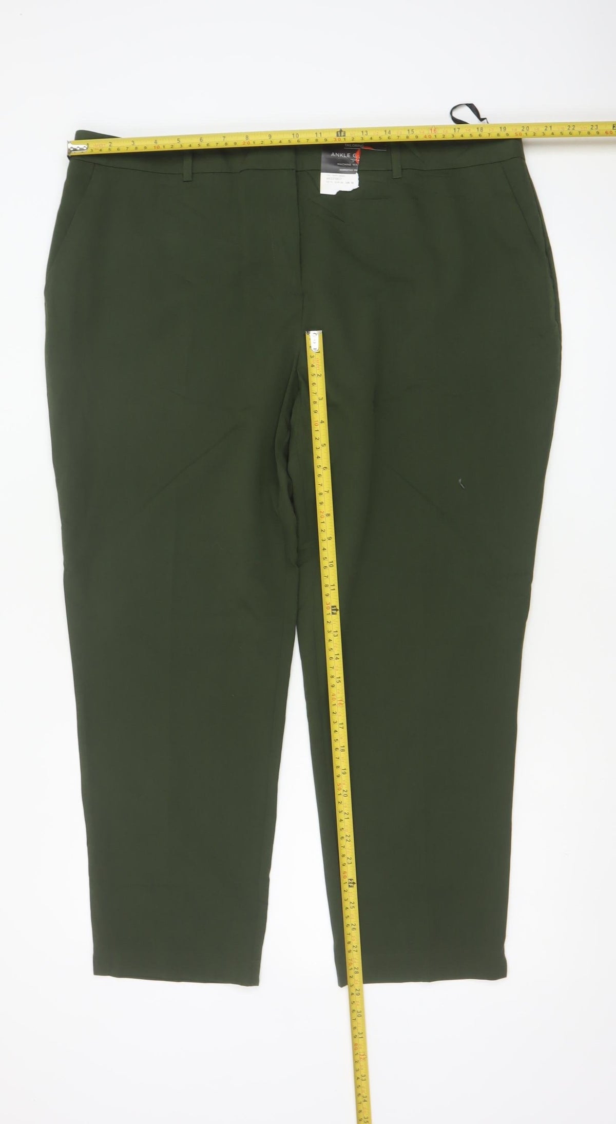 Dorothy Perkins Women Green UK 10 Tailored Ankle Tapered Trousers