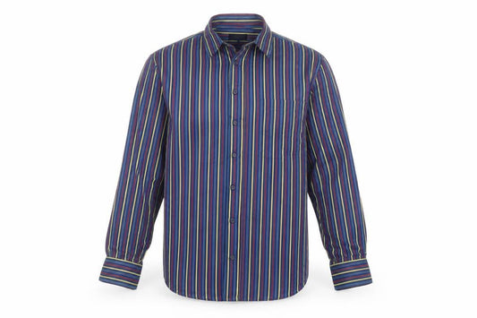 Rocola Samyta Men’s Multicoloured Striped 15.5 Long Sleeve Shirt