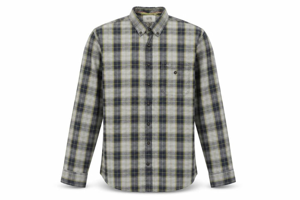 Camel Active Men's Multicoloured M Regular Fit Plaid Button-Down Shirt