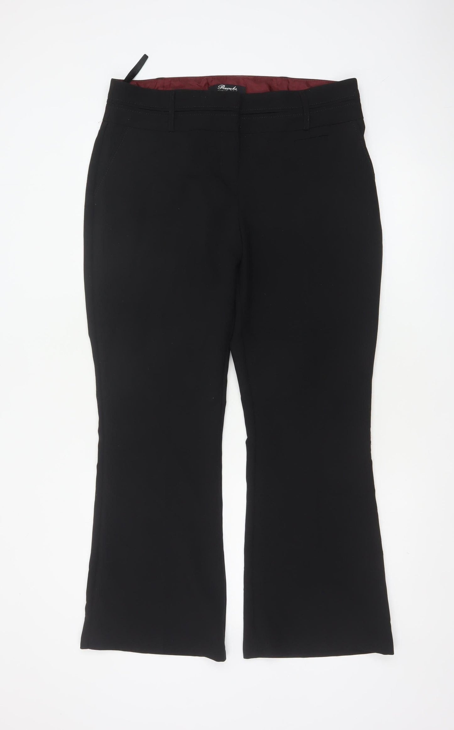 Peacocks Women's Black Size 14 Flared Smart Dress Trousers