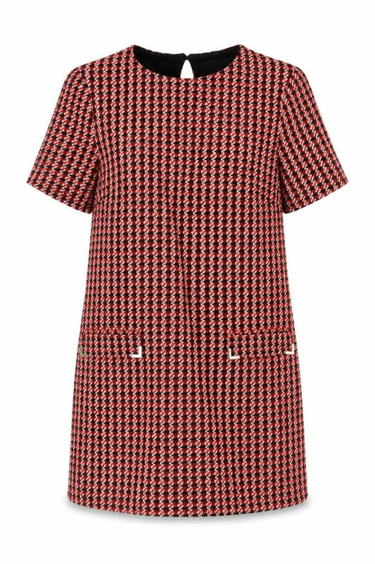 Dorothy Perkins Women Red Houndstooth UK 10 Shift Dress
