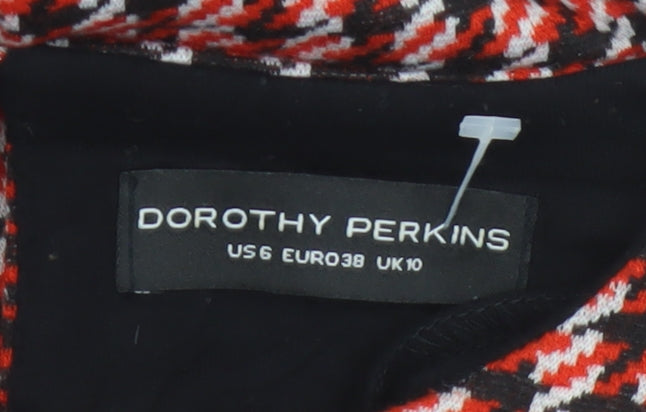 Additional view of Dorothy Perkins Women Red Houndstooth UK 10 Shift Dress