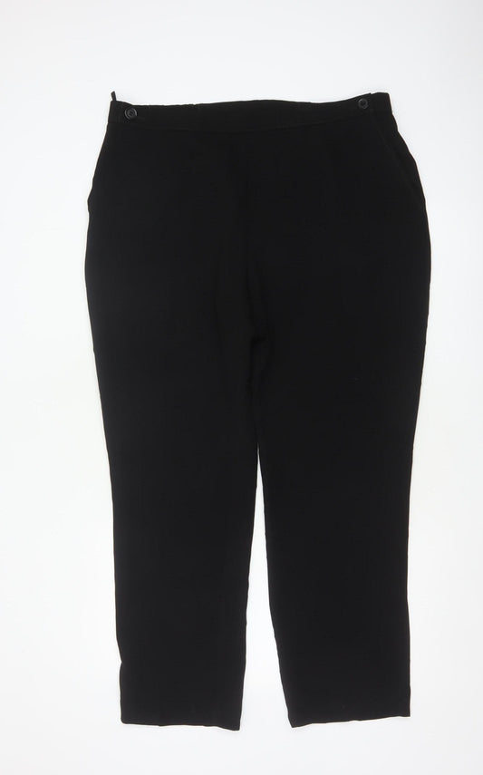 Marks & Spencer Women Black Size 18 Tailored Straight Dress Trousers