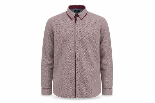 Next Men’s Red Geometric Print Cotton Button-Down Shirt XL