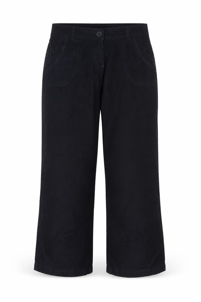 Marks & Spencer Women Black Linen Cotton Straight Trousers UK 12