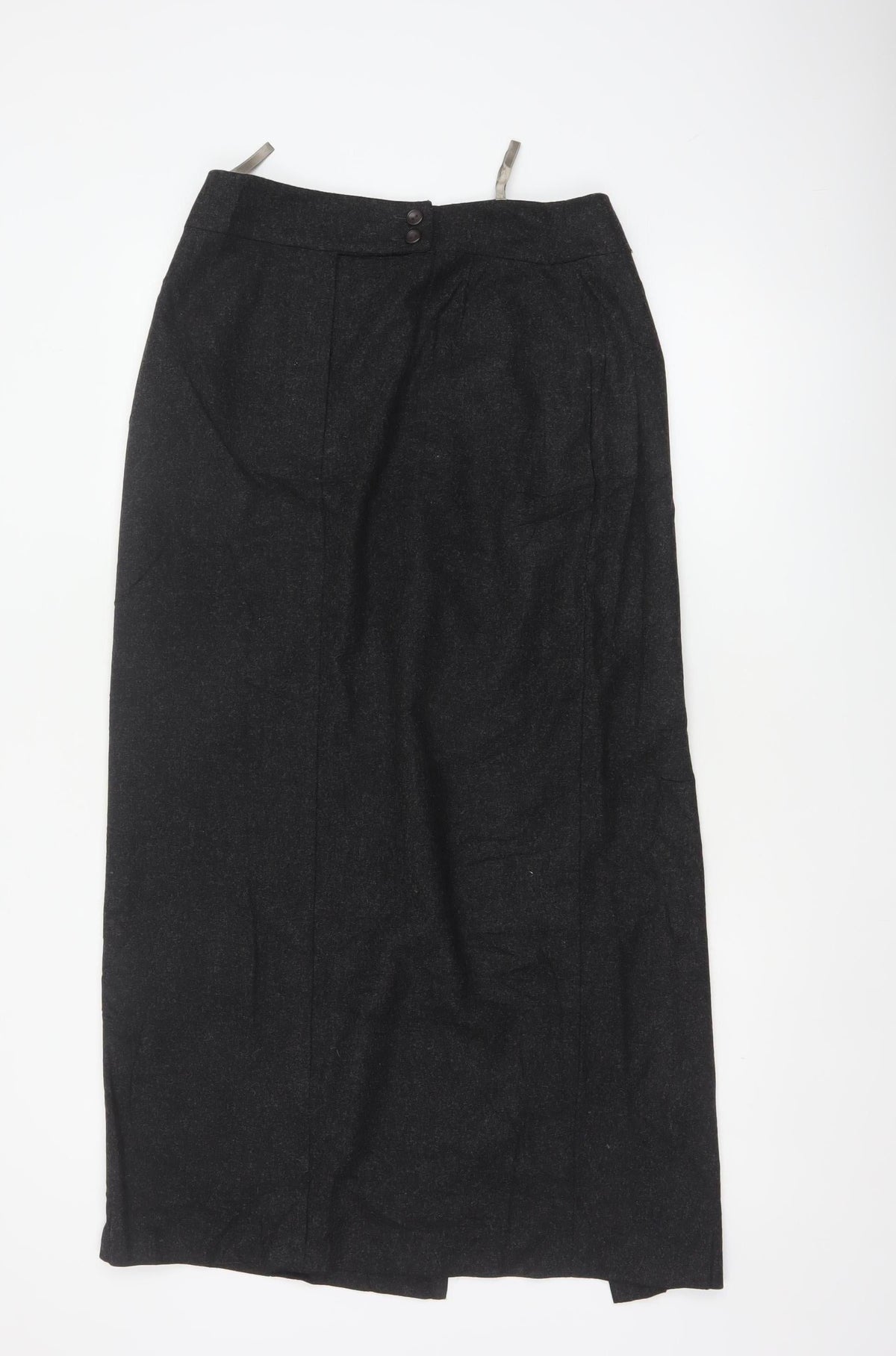 Additional front view of Canda C&A Women's Black UK 12 Wool Blend Long Pencil Skirt Lined