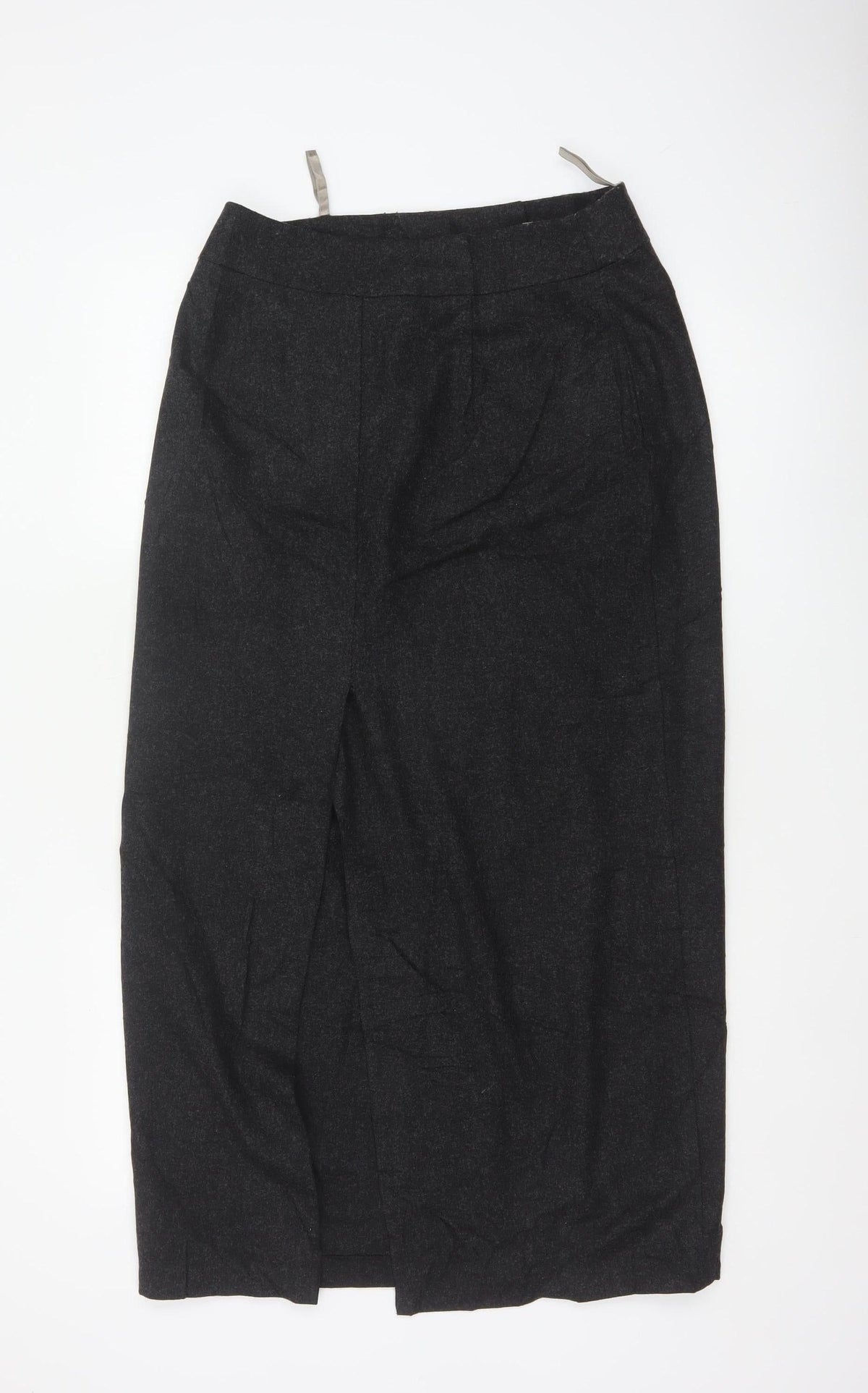 Close-up detail of Canda C&A Women's Black UK 12 Wool Blend Long Pencil Skirt Lined