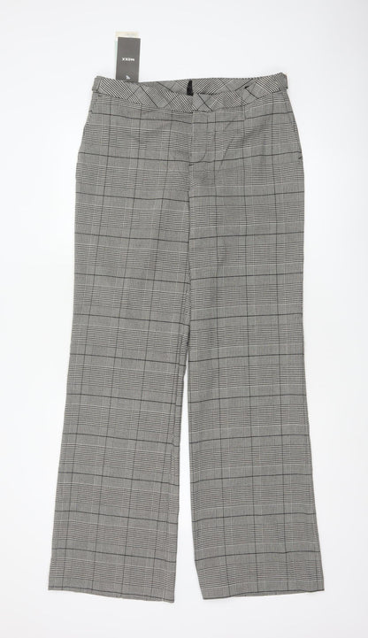 Additional front view of MEXX Women’s Grey Plaid Wide-Leg Dress Trousers UK 14 Stretch
