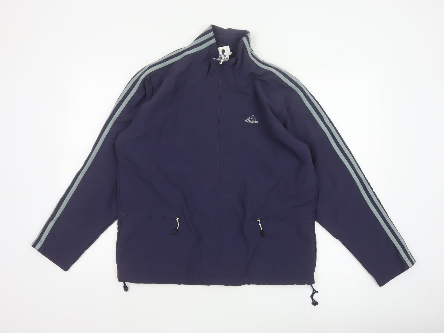 adidas Women’s Blue Size 14 Full Zip Windbreaker Jacket