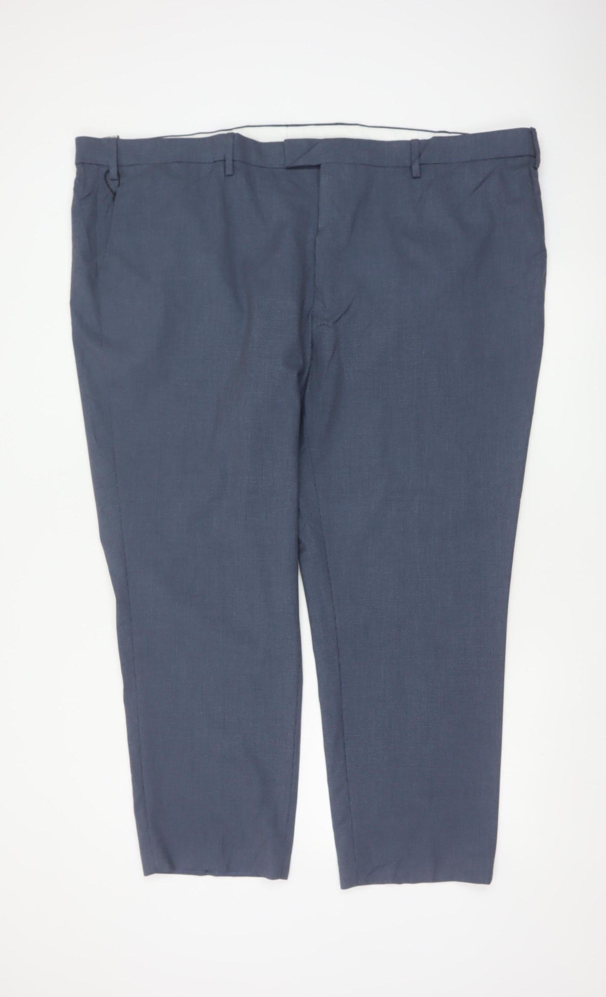 Marks & Spencer Mens Blue 50 Short Dress Trousers Tapered Flat Front