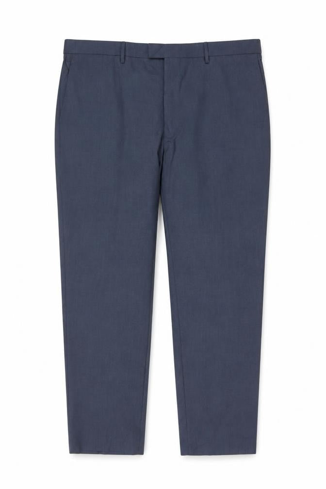 Marks & Spencer Mens Blue 50 Short Dress Trousers Tapered Flat Front