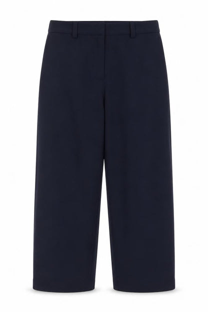 Marks & Spencer Women’s Navy Blue Size 24 Regular Wide Leg Belted Dress Trousers
