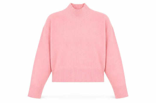 & Other Stories Women's Pink XS High Neck Knit Jumper