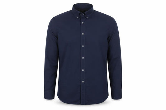 Marks & Spencer Men Blue 16 Slim Button Down Long Sleeve Shirt