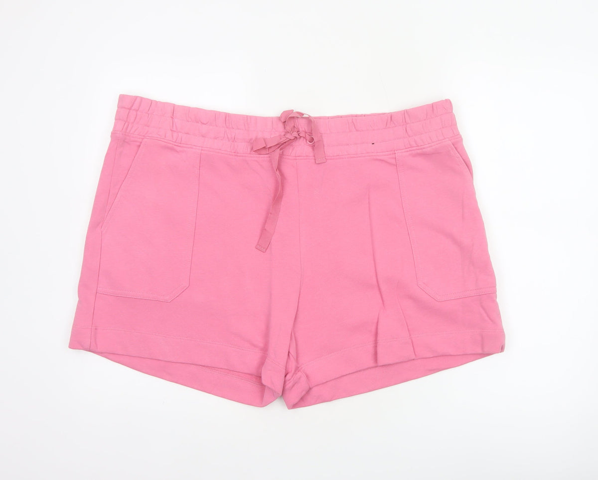 Marks & Spencer Women’s Pink Size 22 Sweat Shorts Drawstring Pockets