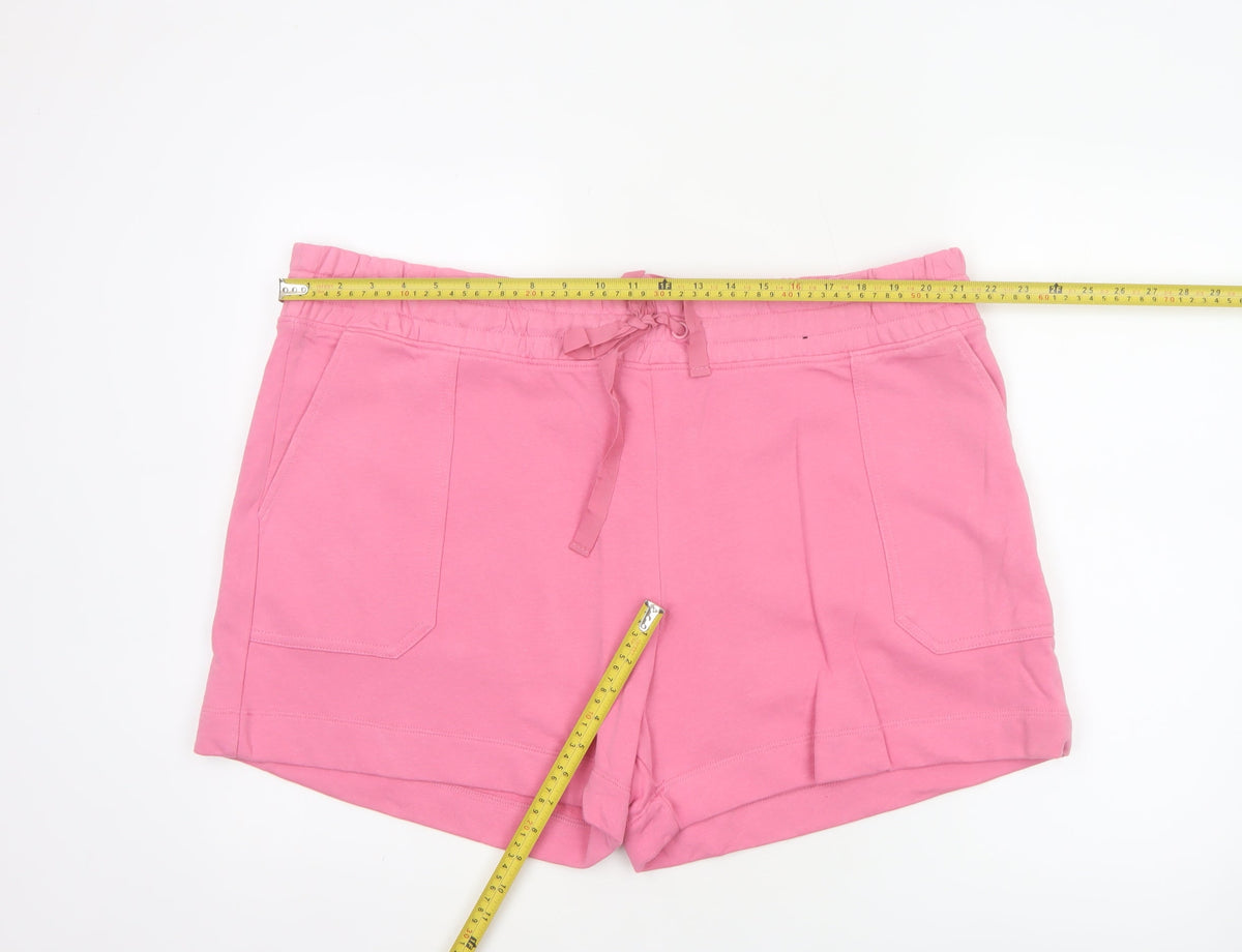 Marks & Spencer Women’s Pink Size 22 Sweat Shorts Drawstring Pockets