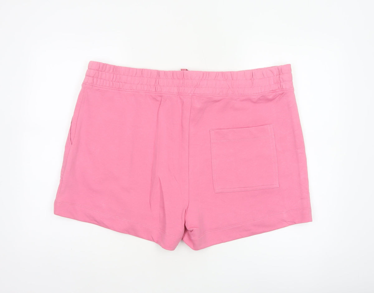 Marks & Spencer Women’s Pink Size 22 Sweat Shorts Drawstring Pockets