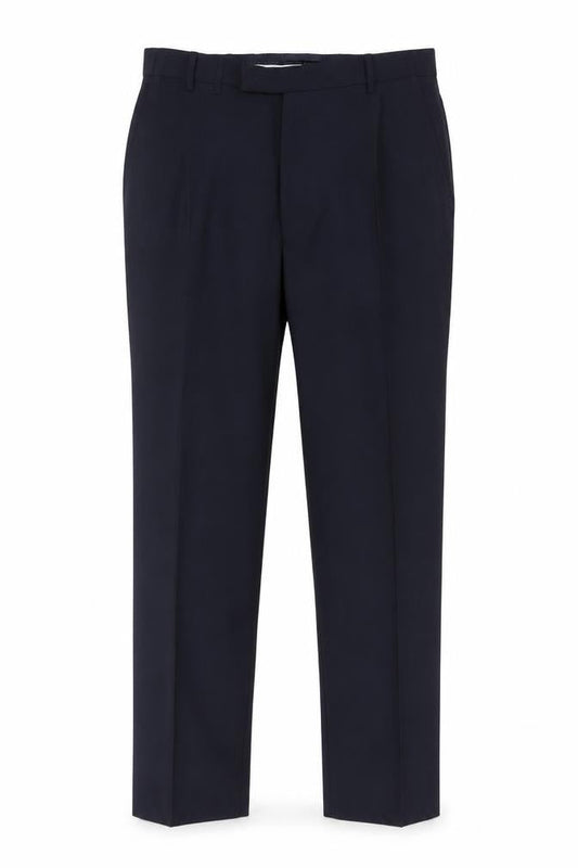 Marks & Spencer Men Blue 34 31 Tailored Wool Blend Dress Trousers