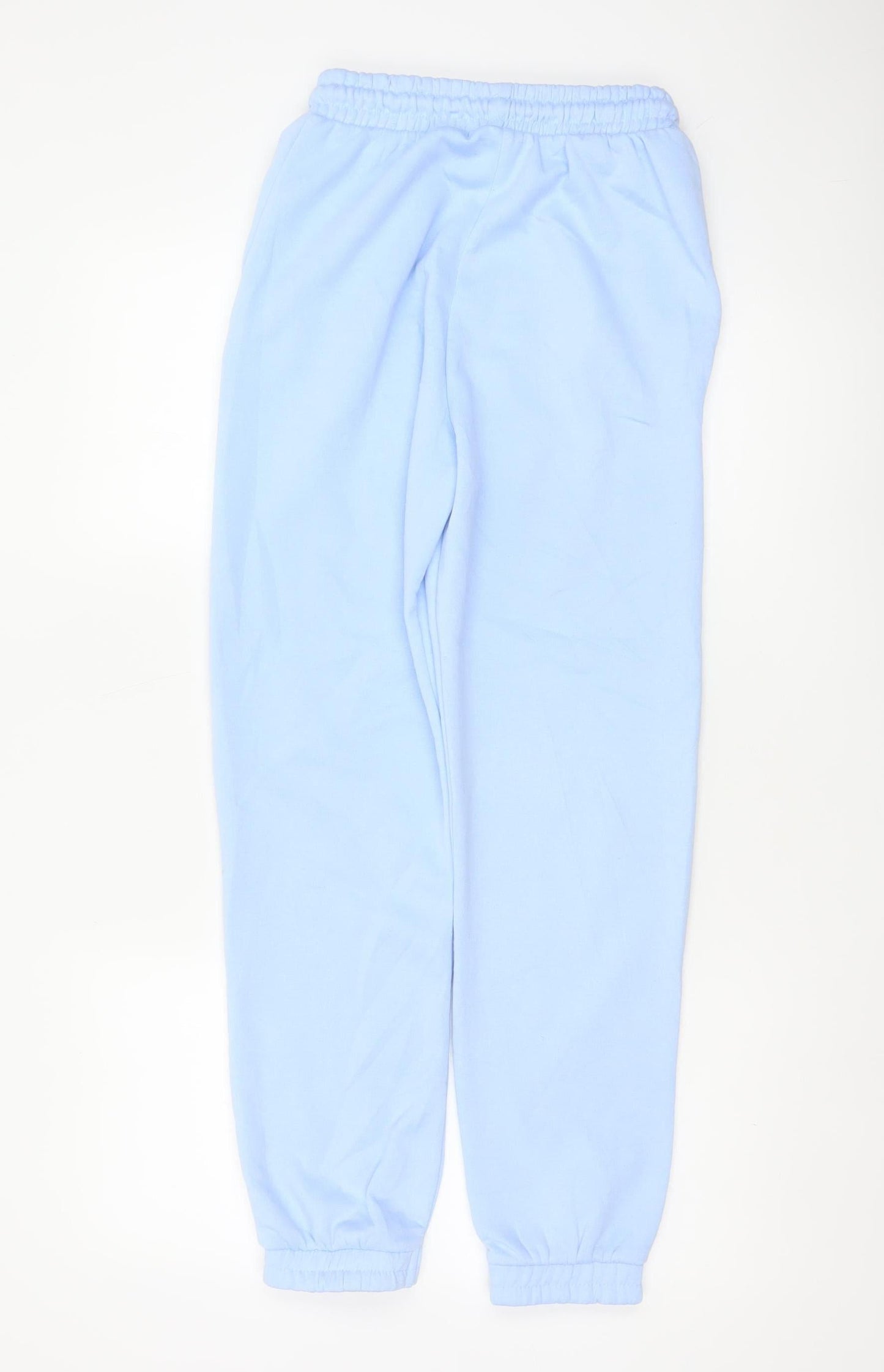 Zara Women Blue UK 8 Fleece Jogger Trousers Drawstring Cuffed