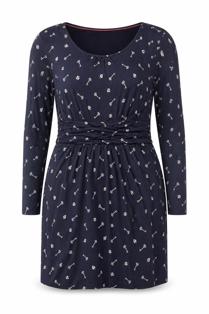 Boden Women Blue Petite UK 12 Jersey Ruched Knee Length Sheath Dress