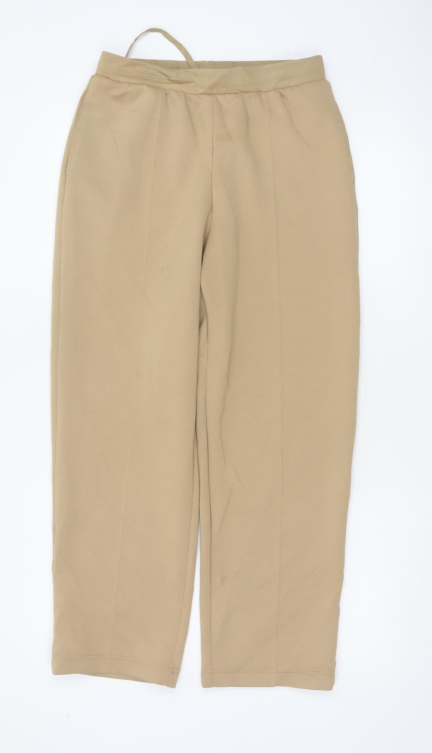 UNIQLO Women Beige M Relaxed Drawstring Jogger Trousers