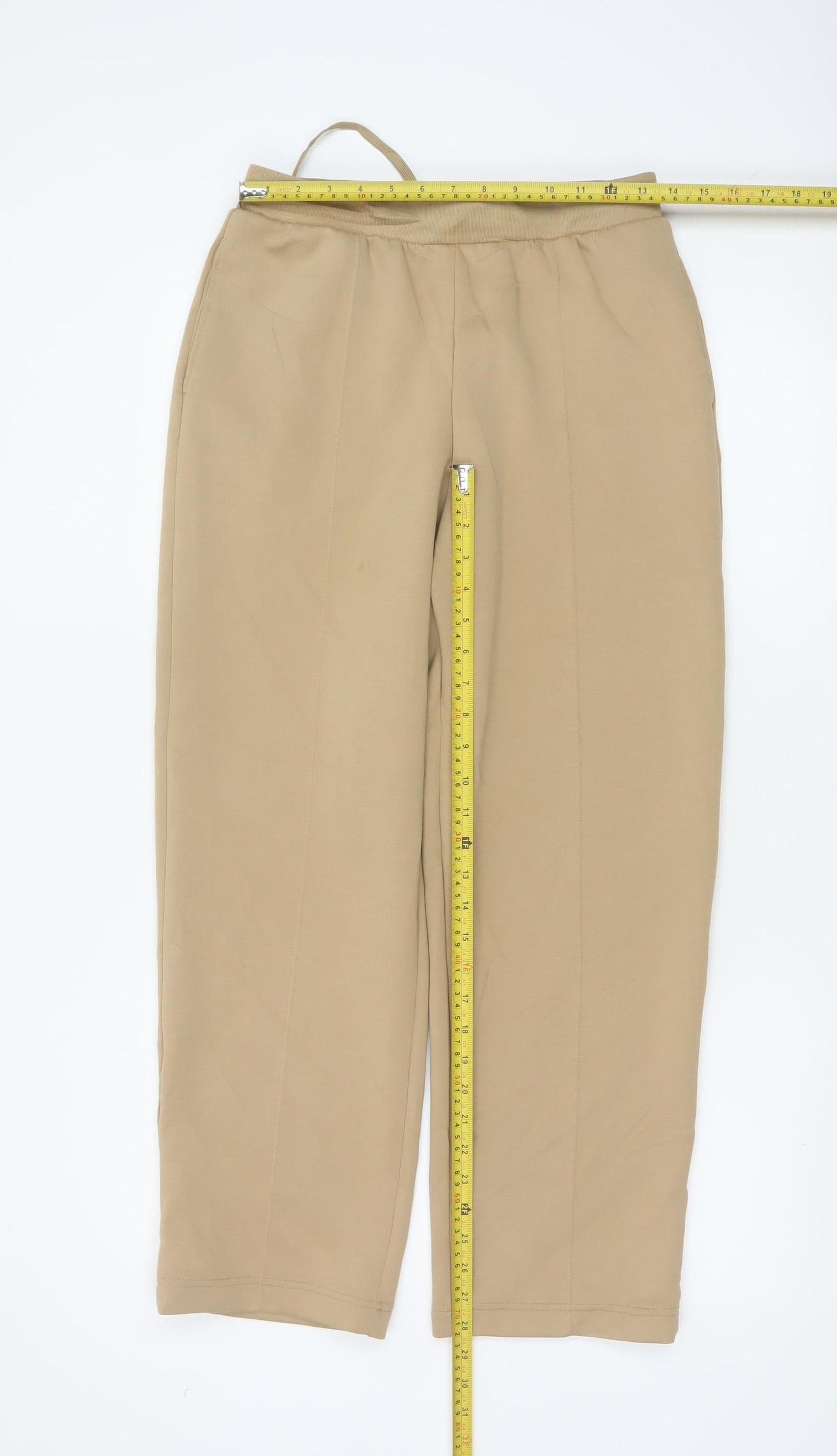 UNIQLO Women Beige M Relaxed Drawstring Jogger Trousers
