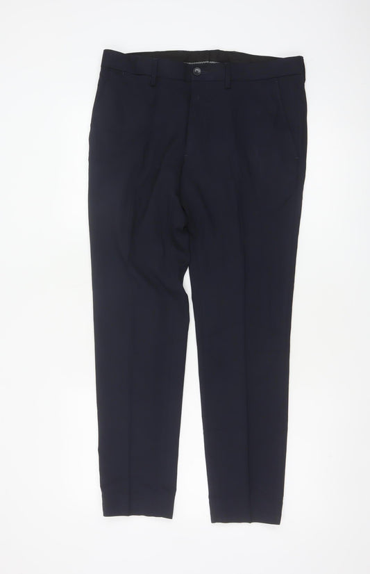 Marks and Spencer Men's Navy 32/29 Skinny Dress Trousers Slim Fit