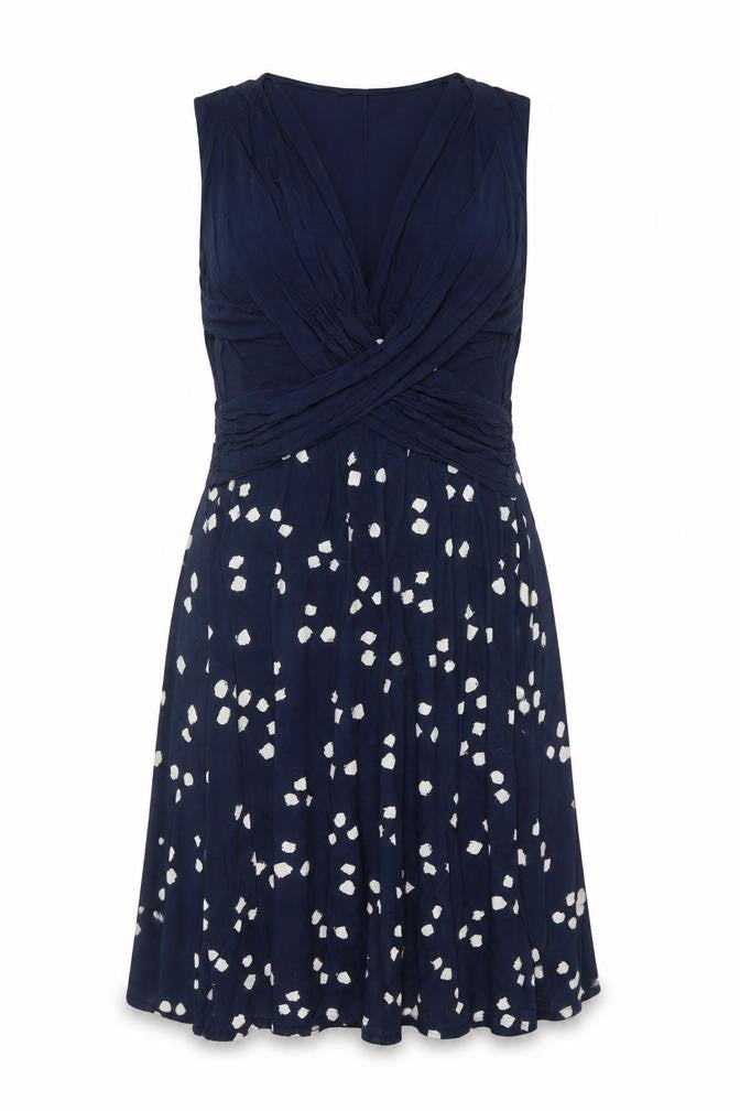 Phase Eight Women’s Blue UK 18 Fit & Flare Long V-Neck Jersey Dress