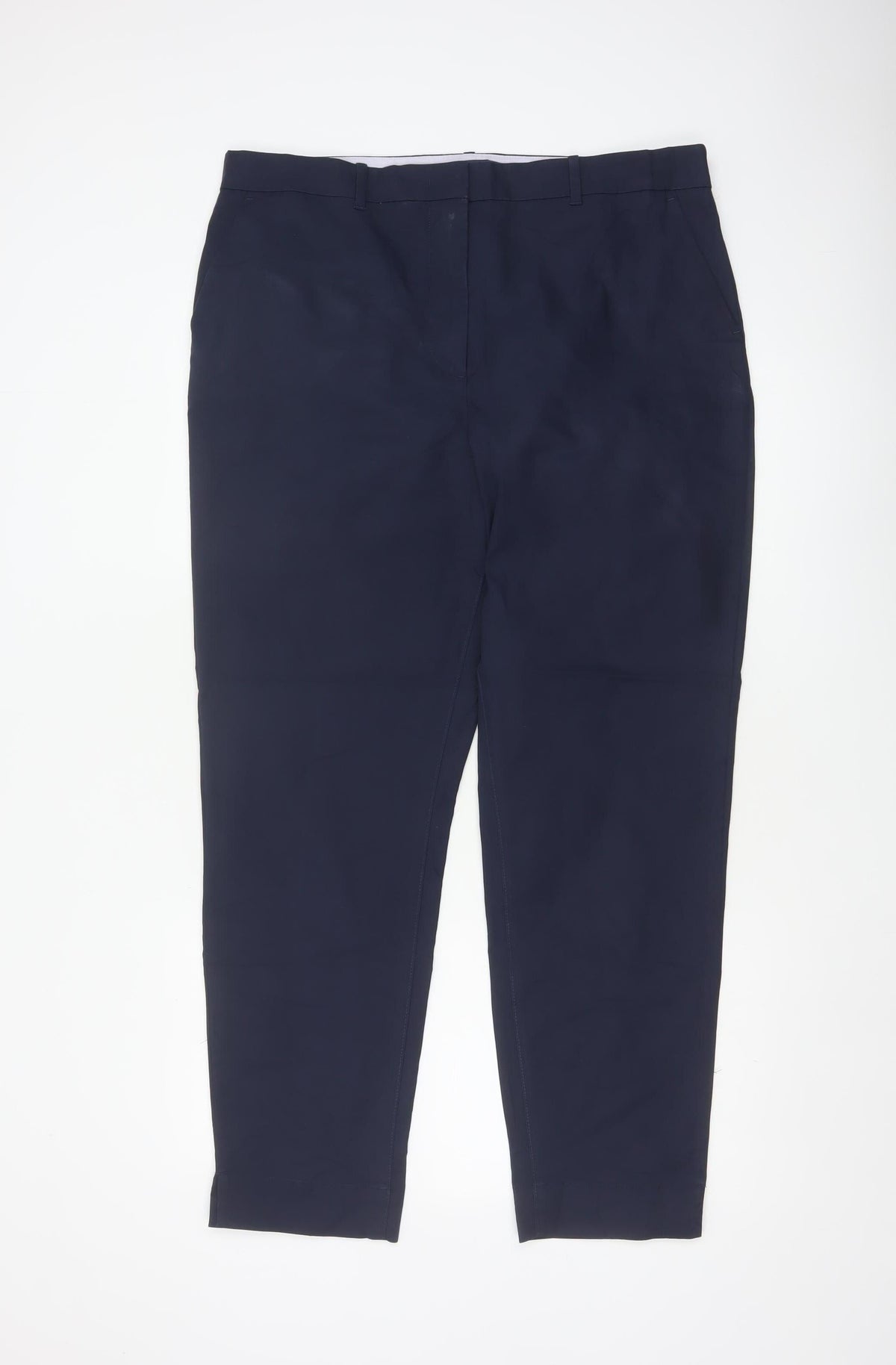 Marks & Spencer Women’s Blue Size 16 Cotton Blend Tapered Work Trousers