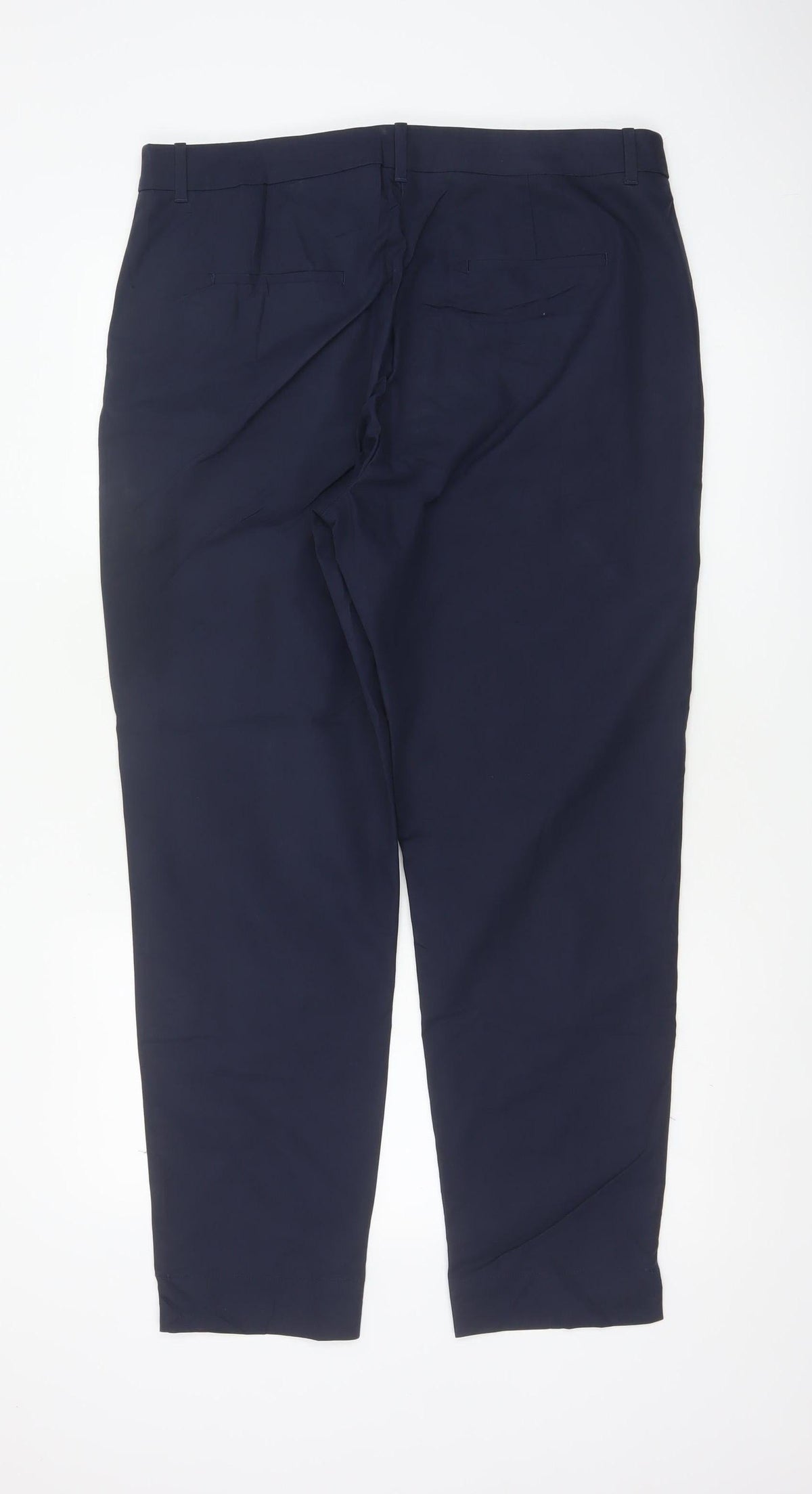 Marks & Spencer Women’s Blue Size 16 Cotton Blend Tapered Work Trousers