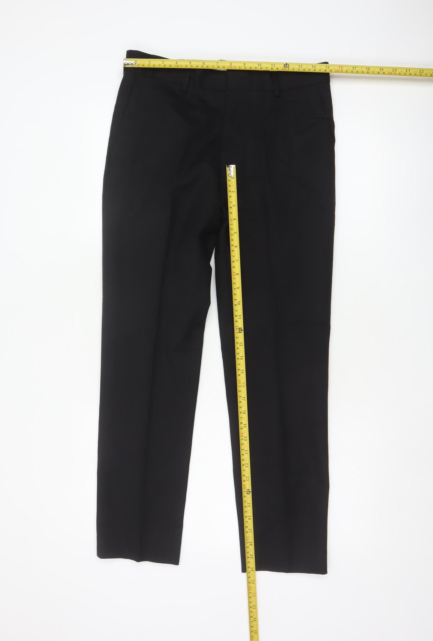 Autograph Men Black 30/29 Slim Flat Front Dress Trousers