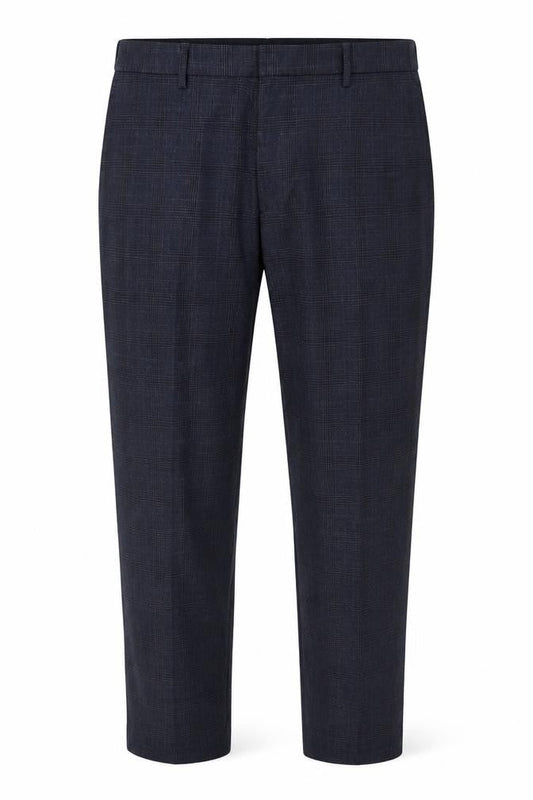Marks & Spencer Men’s Blue Check Regular 42 Short Smart Trousers