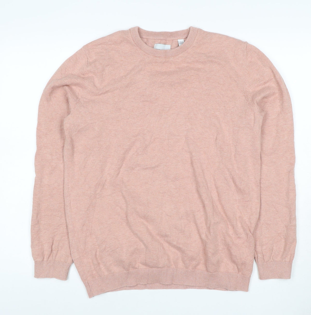 Only Womens & Sons Pink M Cotton Crew Neck Pullover Jumper