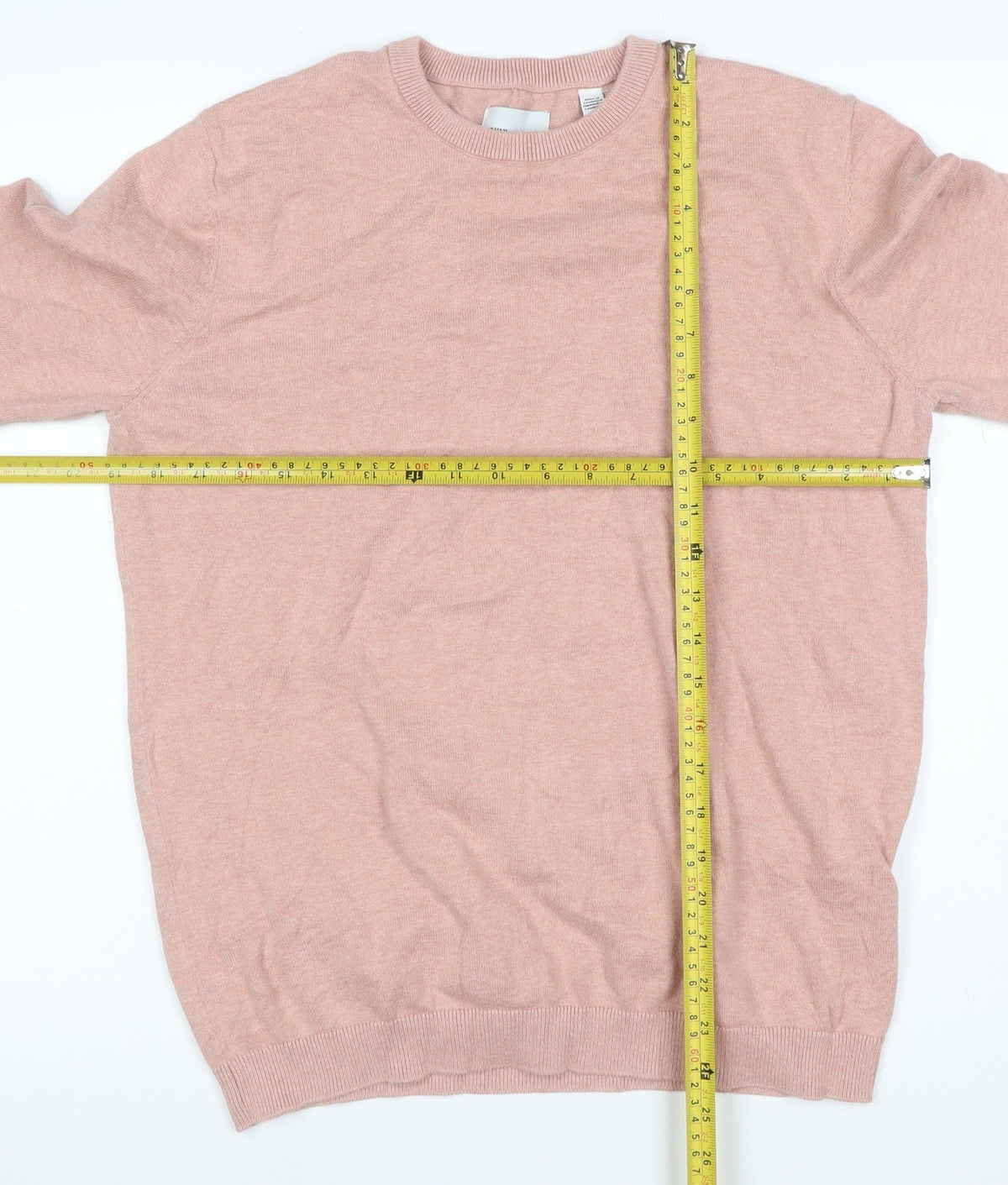 Only Womens & Sons Pink M Cotton Crew Neck Pullover Jumper