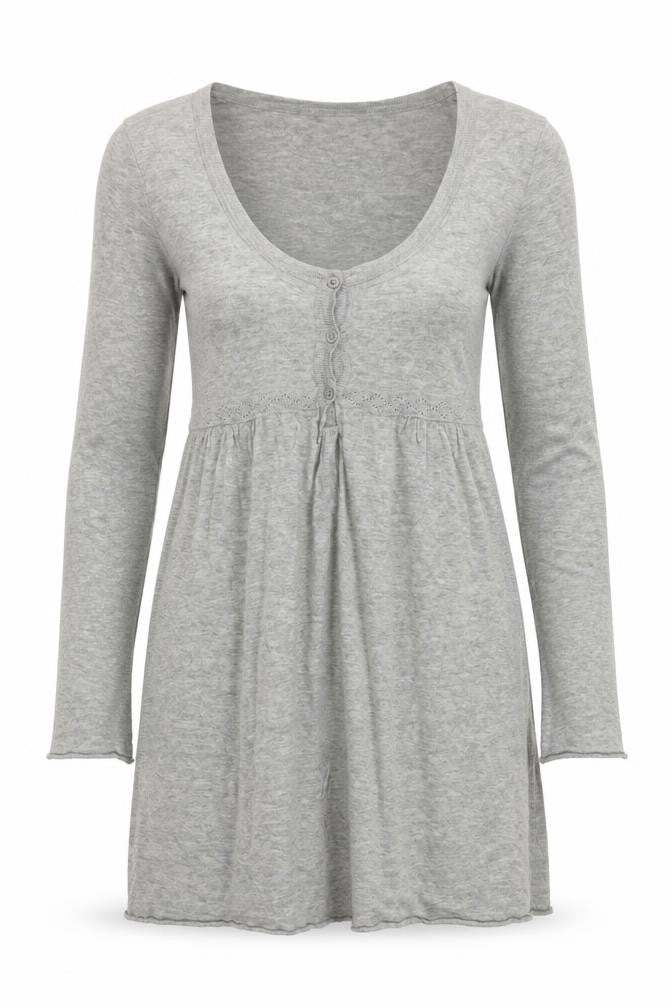 White Stuff Women Grey UK 14 Cotton Merino Longline V-Neck Cardigan