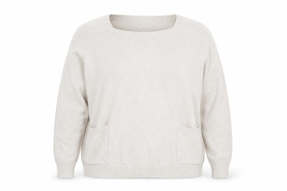 Next Women’s Beige Cashmere Crew Neck Pocket Jumper UK 14