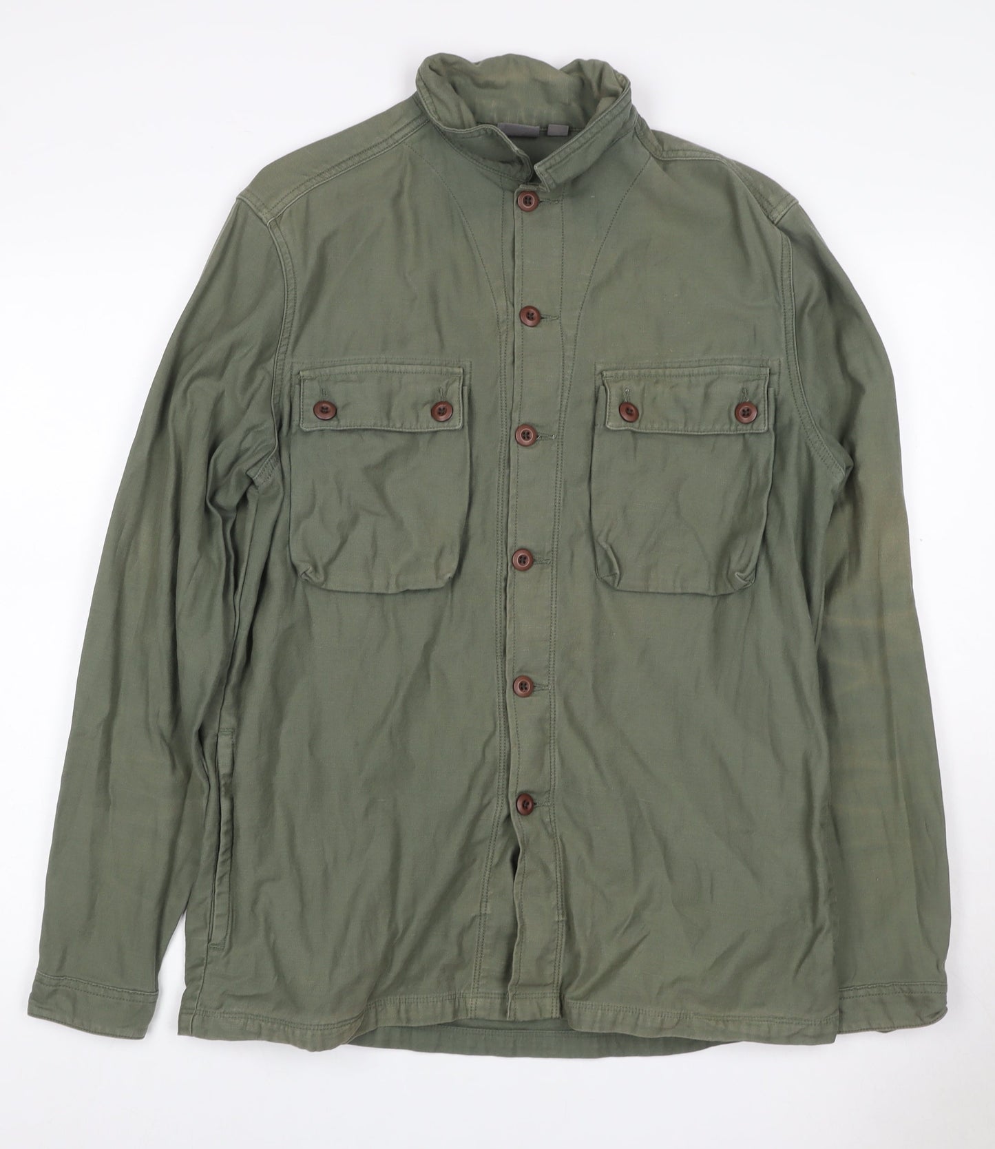 ASOS Men Green M Military Field Jacket Cotton Button Pockets