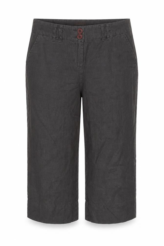 Phase Eight Women’s Grey Linen Cropped Wide-Leg Trousers UK 12