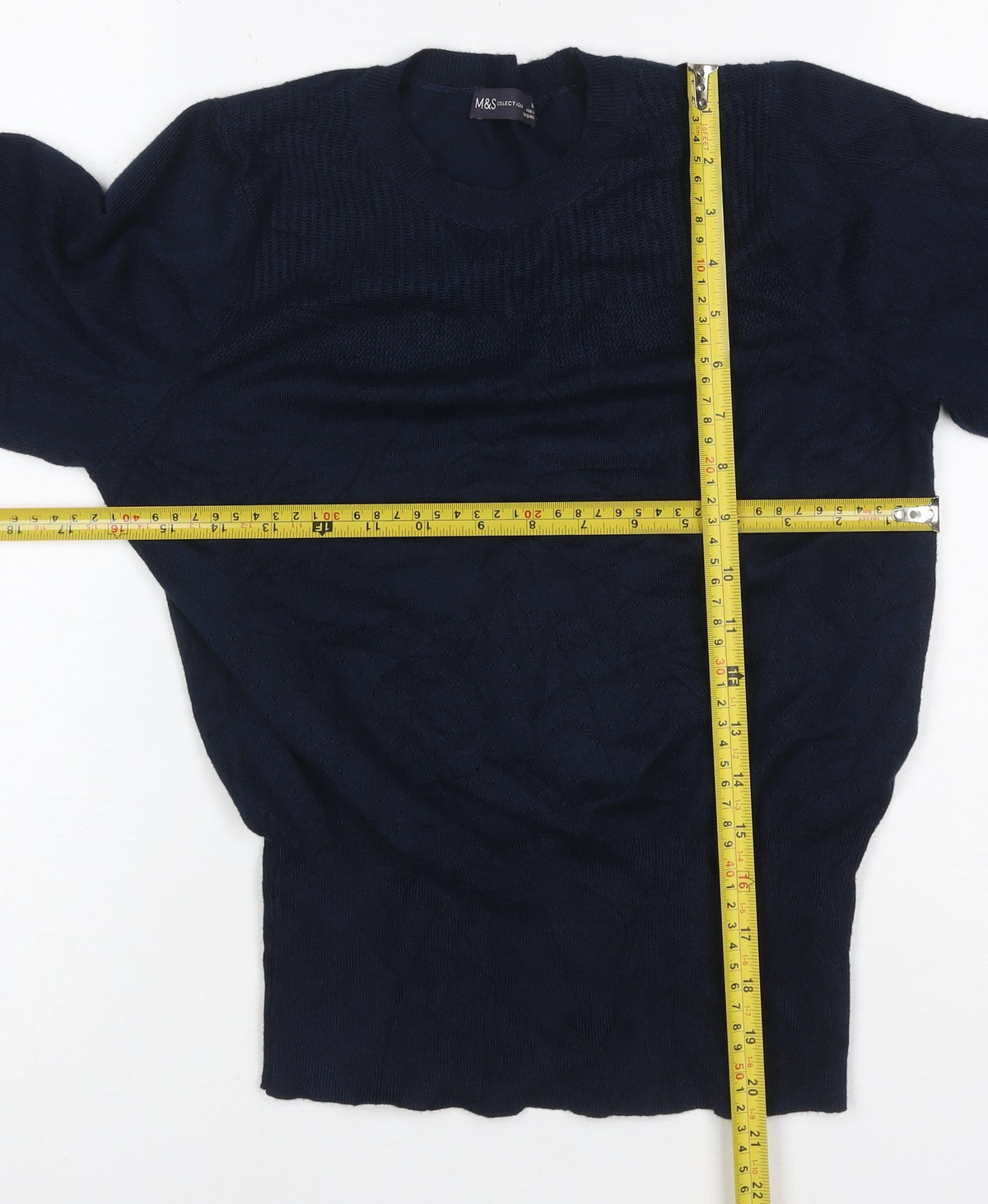 Marks & Spencer Women’s Navy Blue Size 10 Crew Neck Knit Jumper