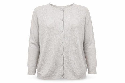 FatFace Women’s Grey Cable Knit Button Cardigan UK 14