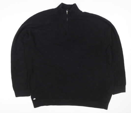 Kensington Eastside Men’s Black XXL 1/4 Zip Waffle Knit Jumper
