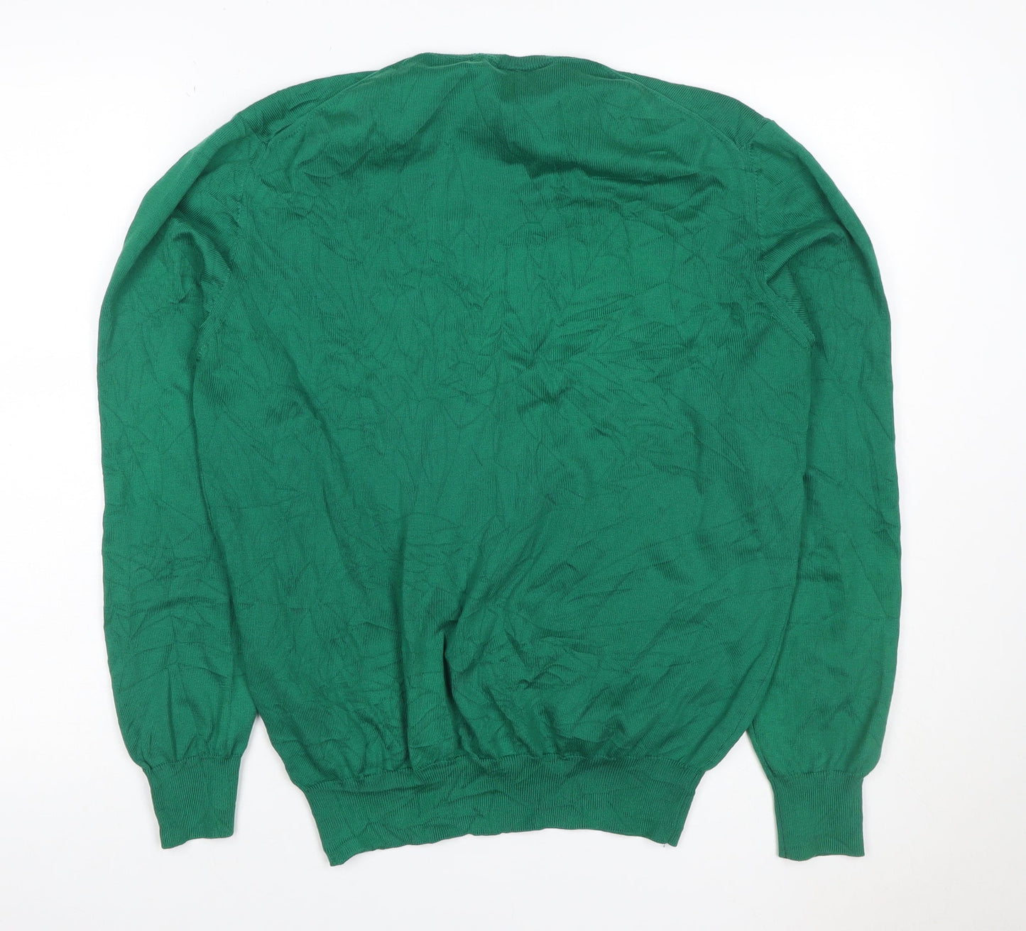 Sergio Tacchini Mens Green 2XL Crew Neck Logo Cotton Pullover Jumper