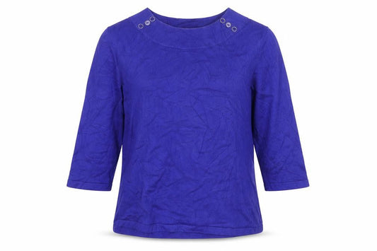 Minuet Petite Women Purple L Viscose Knit Button Shoulder Jumper