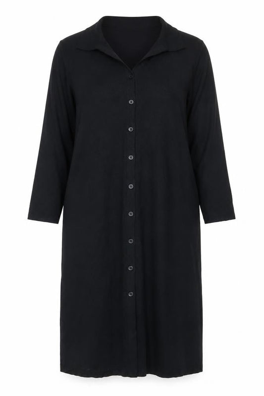 Marks & Spencer Women Black UK 16 Long Sleeve Shirt Dress