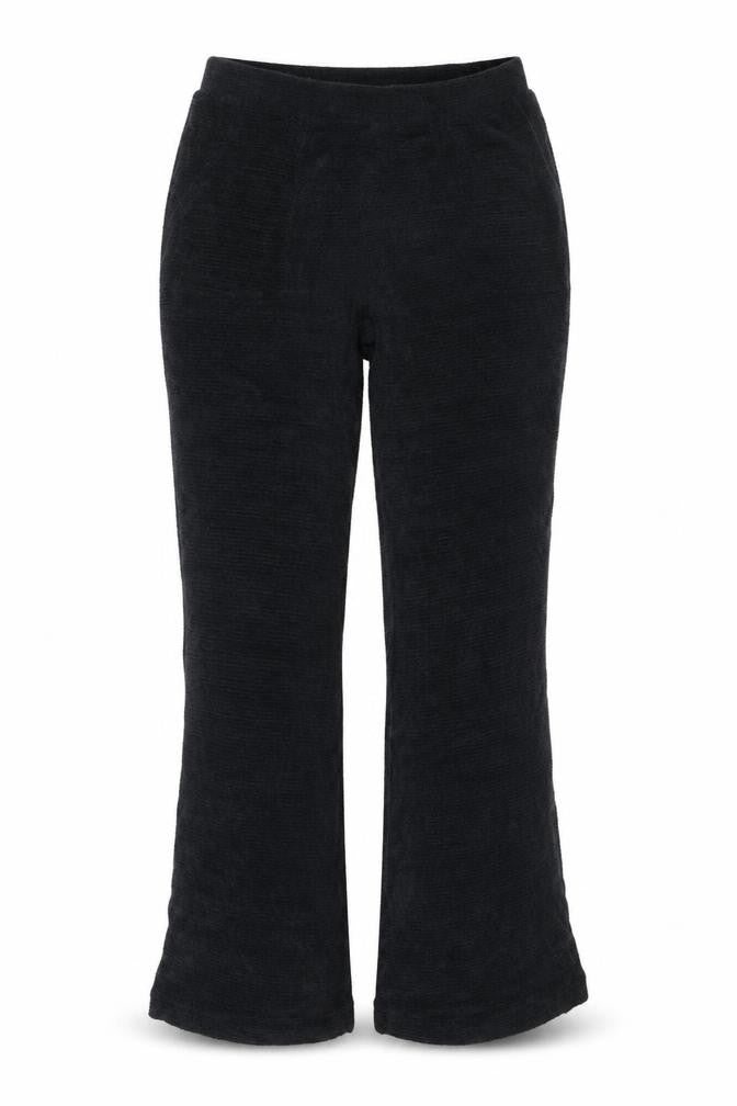 Marks & Spencer Women Black M Knit Wide-Leg Stretch Trousers
